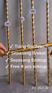 [DEASHOP] [CUSTOM UKURAN SIZE] 160 170 175 180 190 200 CM BATANG ROLLET GORDEN SOKA GOLD SILVER ULIR KRISTAL - FULLSET TIANG GORDEN