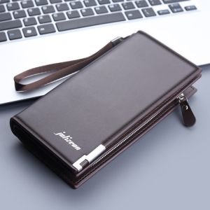 New Wallet Men Long Clutch Large Capacity Multi-Card Position Minimalist Retro Pure Color Trendy Business Soft Leather Wallet