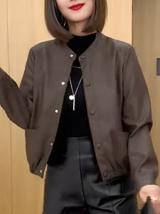Stylish All-match Youthful Leather Jacket Short Coat