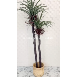Pohon Artificial Tanaman Hias Pohon Daun Pandan Bali X2 T160 Latex Pohon Dracaena Dragon Tree Cover Rotan Ulir Hiasan Pajangan Sudut Ruangan Aesthetic
