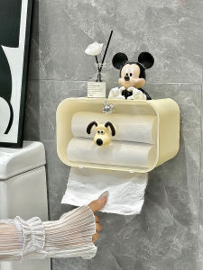 Wall-Mounted Toilet Paper Holder Bathroom Vanity Tissue Box Premium Feel Washcloth Roll Rack Storage Shelf Modern Design