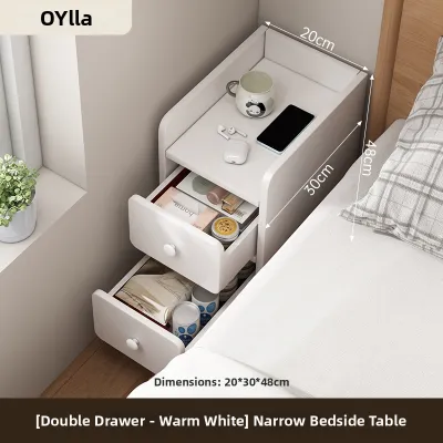 OYIla | Slim Bedside Storage Cabinet 20cm