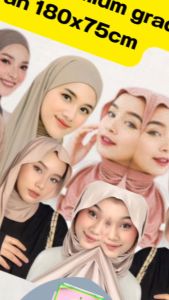 HIJAB PASHMINA JERSEY PREMIUM GRADE A UKURAN 180X75CM JILBAB BAHAN JERSEY KOREA READY SEMUA WARNA