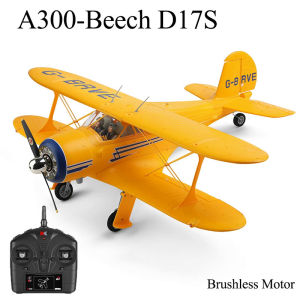 ST[Available now][Fast delivery]Newest WLtoys 3D6G A300-Beech D17S RC Planes Kit RTF EPP 4CH Biplane Brushless Motor With LED Outdoor Flying Toys