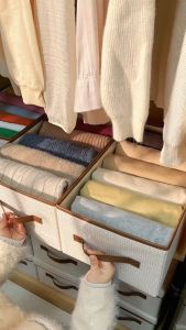 Multifunctional Storage Box for Underwear Socks Pants etc. Wardrobe Space Saving Organizer with Handle