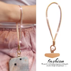 Delicate Crystal Full Drill Velvet Short Phone Strap Womens Style Luxury Feel Mobile Phone Case Anti-Loss Lanyard Durable Fashionable New Arrival