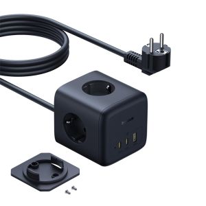 Baseus 67W GaN Charger Fast Power Strip USB-C Fast Charging 3AC Outlet 6 in 1 Desktop Station For Laptop iPhone Samsung Xiaomi