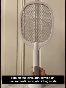 [selected]2-in-1 Electric Mosquito Killer Racket 3000V High Voltage Mosquito Swatter with 3 Layer Safety Mesh USB Charging Portable Mosquito Killer Lamp