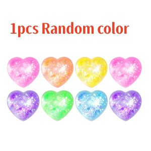 1Pc Changing Color Heart Squeeze Toy Sequins Love Fidget Toy Squishy Pinch Kneading Toy Stress Reliever Toy Kid Party Favor Gift