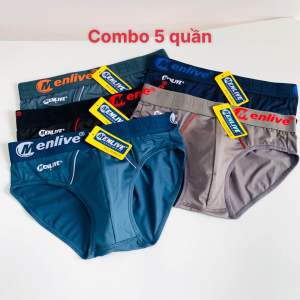 Combo 5 Quần sịp nam menlive thun lạnh cao cấp - Quần lót tam giác lưng bảng lớn ( combo 5 quần )