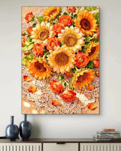 Jigsaw Puzzle for Adults 500/1000/1200/2000PCS Golden Sunflower Artwork Paper Puzzle Home Wall Decoration Gift Idea Frameless
