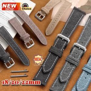 Vintage Watchband 18mm 20mm 22mm Smartwatch Leather Denim style Strap for Seiko Bracelet for Rolex for Omega Women Men Wristband