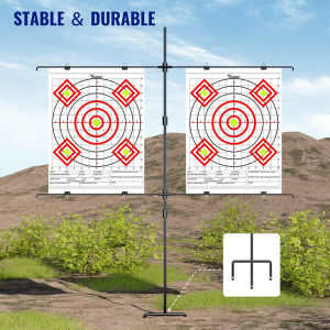 1pack Adjustable Paper Target Stand Set with 8 Clips Clear Bullseye Shooting Targets for Practice Durable and Easy to Use