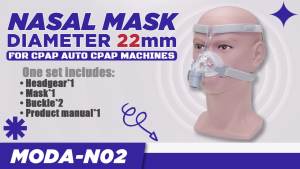 Yuwell | YUWELL Nasal CPAP Mask with Headgear Silicon Gel Cushions for Auto CPAP Bipap Machine Sleep Apnea Anti Snoring CPAP Nasal Mask