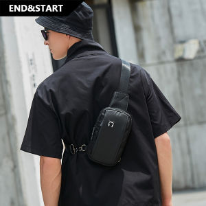 End & Start Mini Chest Bag Men Summer Fashion Brand Crossbody Bag Men Chest Casual Cross-Shoulder Bag Shoulder Bag