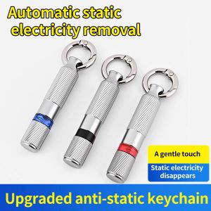 Static Rod Electrostatic Discharger Portable Anti-Static Keychain Winter Dry Climate Static Eliminator LED Electricity Detection
