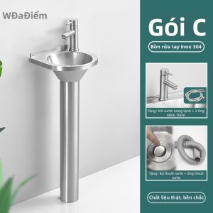 DADIAN | Bồn Rửa Mặt Treo Tường Mini Tròn Inox