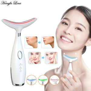 Cổ nâng mặt massager cổ nhăn cằm đôi Remover liệu pháp Photon LED EMS da thắt chặt ngừa nếp nhăn cổ thiết bị làm đẹp