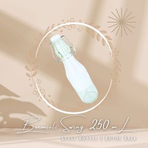Botol Bormioli Swing Kotak 250 mL | Botol Kaca 250 mL Tutup Kait | Botol 0.25 liter | Glass Bottle
