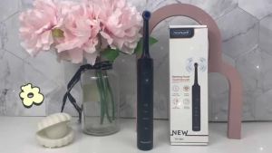 《 229 》 Bàn chải đánh răng điện Mornwell T37 3 chế độ chải xoay sạch sâu với 4 đầu bàn chải tròn