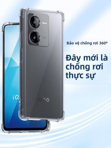 HENYOU | Ốp lưng điện thoại silicon trong suốt bảo vệ toàn diện cho iQooZ9 Z9x Vivo Z9 Turboboost Thiết kế bốn góc túi khí