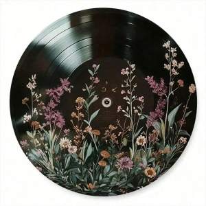 CIFbuy | CIFBUY Wildflower Vinyl Record Wall Art 12 Inch Retro Vintage Floral Decor Gift For Bedroom Garden