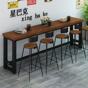Solid Wood Bar Counter Home Balcony Long Table Commercial Coffee Shop Milk Tea Shop Wall Narrow Table Bar High Table
