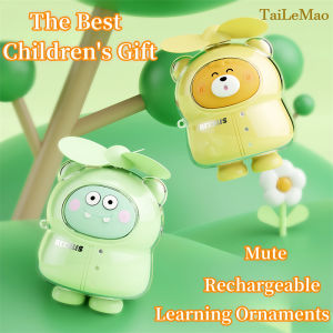 พัดลมมินิสำหรับนักเรียนเด็กของขวัญแบบพกพา พัดลมขนาดเล็กแบบชาร์จไฟได้ พัดลมมือถือ ลมแรง แบตเตอรี่ USB ระบายความร้อน ของเล่นการ์ตูน พัดลมน่ารัก ใบยางนุ่ม