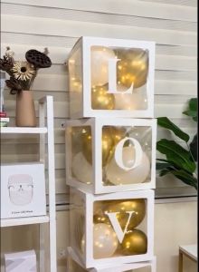 Transparent Balloon Box A-Z Letter Birthday Decoration DIY Name Box Letter For Graduation Wedding Baby Shower Decor