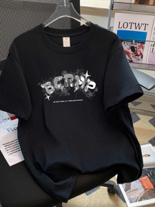 T-Shirt Wanita Lengan Pendek Motif Huruf - Katun Adem Premium 2025