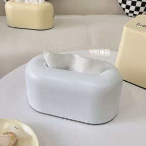 Cream Style Tissue Box Living Room High-End Entry Lux Creative Coffee Table Paper Extraction Box For Home Cute Cartoon Napkin Tissue Box