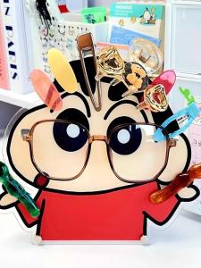Adorable Cartoon Acrylic Hairpin Storage Rack Eyeglass Stand Home Display Desktop Decoration Ornament Organizer Cosmetic Holder