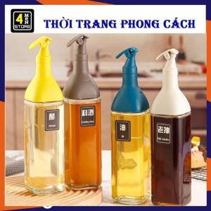 Chai Đựng Dầu Ăn Thuỷ Tinh Nắp Bật Mở 500ML Vòi Nghiêng Chống Tràn Bình Đựng Dầu Ăn - Chai Thủy Tinh Đựng Dầu Ăn 500ML