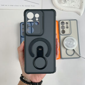 Shockproof Armor Matte For Magsafe Magnetic Case For Samsung Galaxy S26 S25 Edge S24 S23 Ultra Plus FE Handheld Grip Stand Cover