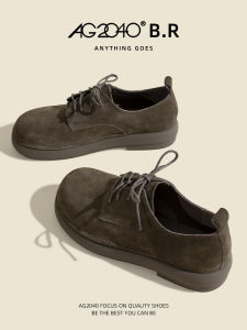 Leather Lace-Up Full Wrap Birkenstock Womens Shoes Spring 2025 Retro British Style Soft Bottom Versatile Single Shoes