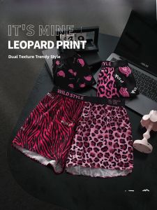 JIAZINI | 2024 New Mens Pink Arrows Underwear Loose Quadangle Shorts Home Leisure Polyester Fabric Polyurethane Elastic Fiber Briefs