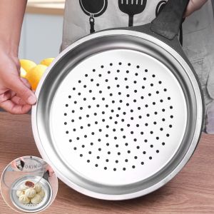 28-34cm Multifunctional Stainless Steel Steamer Plate Easy to Clean Steaming Rack Vegetable Drainage Tray Cooking Tools Kitchen Accessories