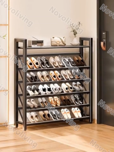 【Novoliving】Black/White Shoe Rack Stainless Tubes Organizer Shoes Rack Shoes Organizer Storage Multifunctional Floor Coat Rack Hat Rack Indoor Jumbo Mesh Rack Multifunctional 4 Tier Shoe Rack Organizer Simple Floor Coat Rack Shoe Hat Rack
