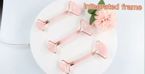Face Roller Rose Quartz Jade GuaSha Anti Aging Premium Pink Jade Penggelek Muka Anti Penuaan