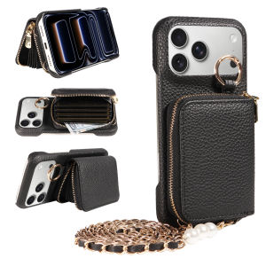 New Design PU Leather Phone Case for IPhone17 16 15 14 13 12 11pro Max Plus Mini 16e 17 Pro Max Crossbody Shockproof Wallet Case