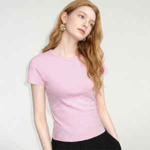 Slim and Versatile Shirt for Women Round Neck T-Shirt
