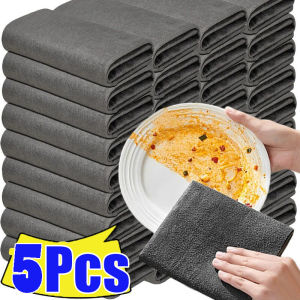 5pcs Magic Glass Wiping Rags Thickened Magic Cleaning Cloth Reusable Microfiber Cleaning Cloth Household Super Absorbent Towel for Window Mirror Glass Car Kitchen