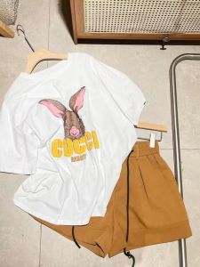 ECLAIRE 043 Tshirt Kaos Oversize Motif Bunny Kelinci Rabbit Kasual Basic Korea Mode Import 6305