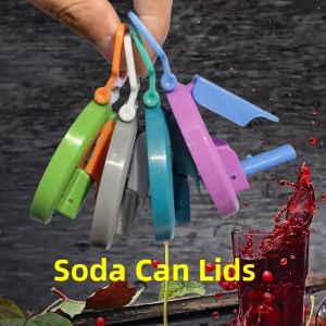 1set Four Colors Reusable Soft Drink Can Lid Can Be Used for Beverages Juices and Soft Drinks Comes with A Straw Reusable Straw