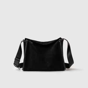 Large Capacity Suede Boston Bag Crossbody Underarm Tote Bag for Class Fashionable Versatile Single Shoulder Handbag