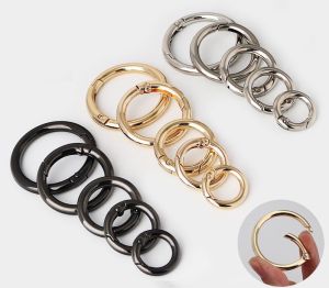 2H 5pcs vàng/bạc/đen kim loại mùa xuân O Ring 2mm/30mmbuckles móc cài đóng tách Keyring thắt lưng Túi dây đeo nối móc phụ kiện ngũ kim