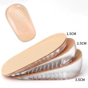 SXXS1Pair Silicone Gel Transparent Shoe Insole Height Increase Half Heel Pads Insert Lift