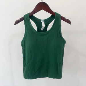 Quick Dry Sports Vest with Chest Pad Fitness Yoga Tank Top Womens Shaping Nylon Fabric High Elasticity Workwear Style