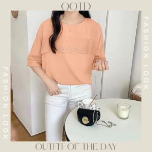 QZshop เสื้อคอกลมผู้หญิง 4สี เฟอร์แฟกซ์ ผ้าดี รู่สบาย แต่งดี น่ารัก ผ้าก็นิ้มมมมนิ่ม 🥰