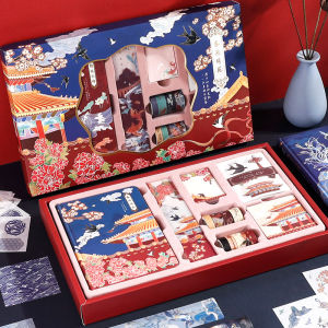 Creative Vintage Notebook Gift Box Set Color Pages Student Use Small Fresh Girl Heart Hand Account Book Business Supplies